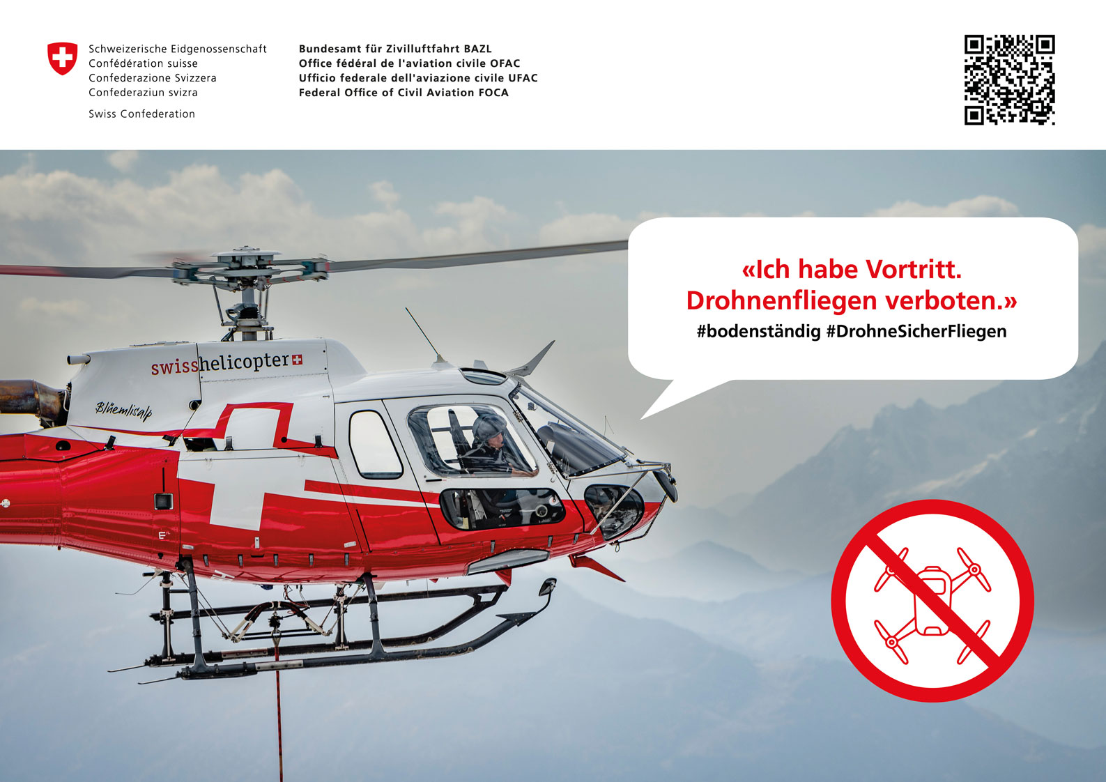 Ich habe Vortritt. Drohnenfliegen verboten - #DrohneSicherFliegen 