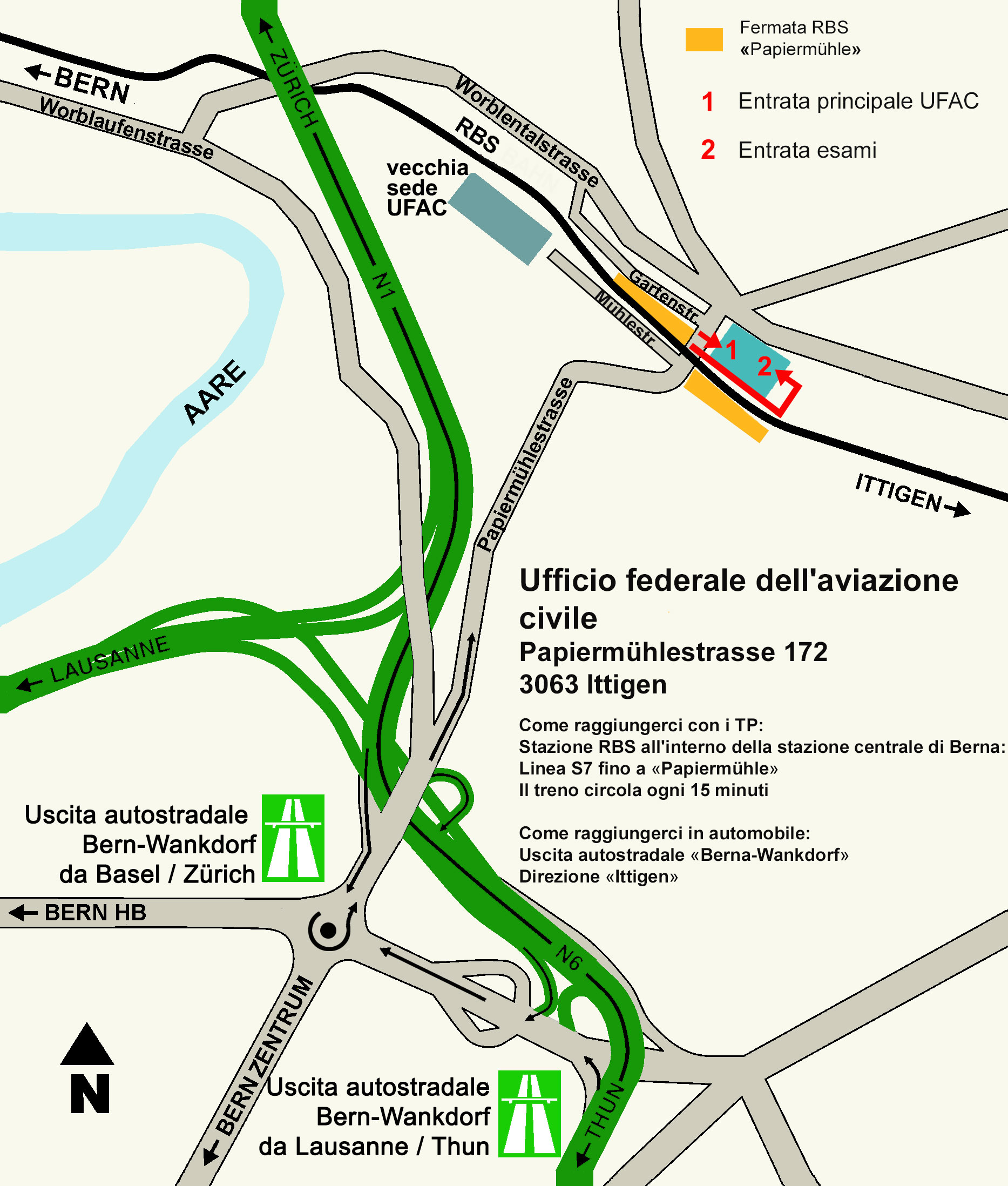map of Mühlestrasse 2<br/><br/>(Possibilità di parcheggio : via Rain 7, Ittigen e centro commerciale Talgut Ittigen.)<br/><br>
		3063 Ittigen