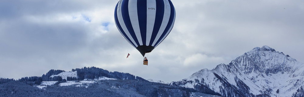 Balloon in mountainous area